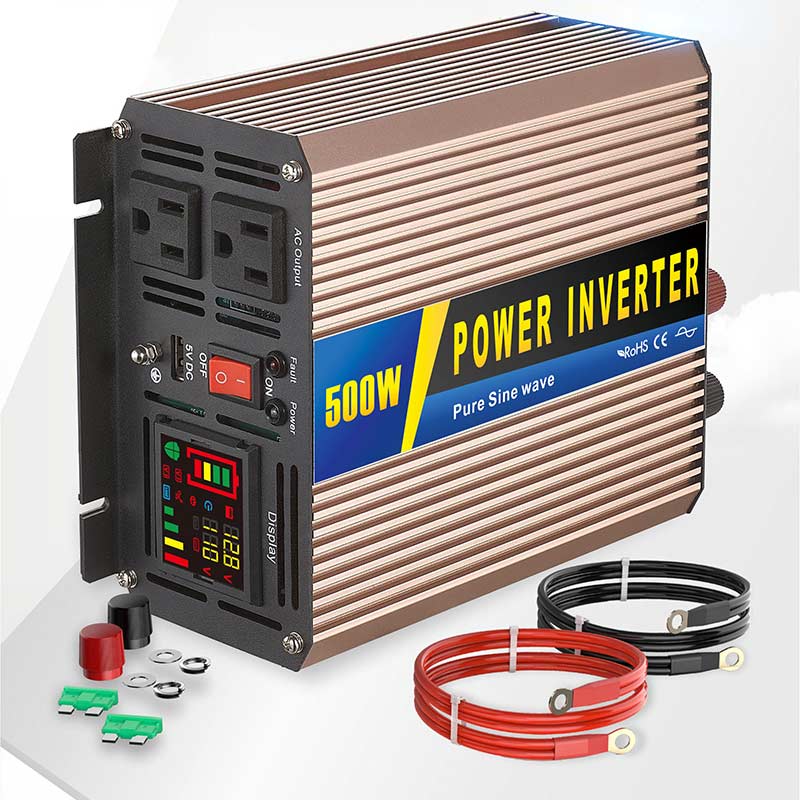 500W 12V 24V 48V DC To 110V 220V AC Power Inverter Off Grid Solar Pure Sine Wave Inverter